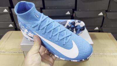 Nike Air Zoom Mercurial Superfly 10 Elite TF Artificial Turf Soccer Shoes - Blue/White