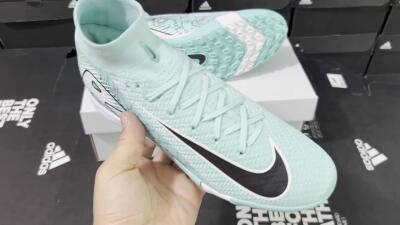 Nike Air Zoom Mercurial Superfly 10 Elite TF Artificial Turf Soccer Shoes - Jade/Black/White