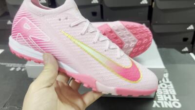 Nike Air Zoom Mercurial Vapor 16 Elite TF Artificial Turf Soccer Shoes - Pink/Gold/White