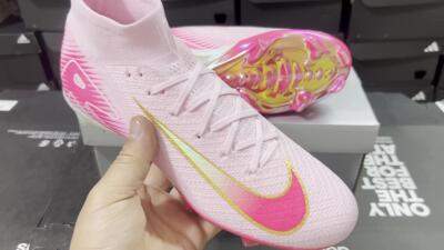 Nike Air Zoom Mercurial Superfly 10 Elite FG Firm Ground Soccer Cleats - White/Red/Gold