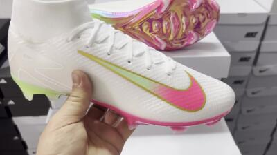 Nike Air Zoom Mercurial Superfly 10 Elite FG Firm Ground Soccer Cleats - White/Red/Gold