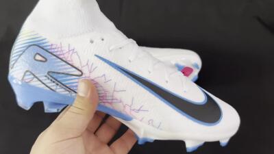 Nike Air Zoom Mercurial Superfly 10 Elite FG Firm Ground Soccer Cleats - White/Blue/Black