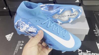 Nike Air Zoom Mercurial Superfly 10 Elite FG Firm Ground Soccer Cleats - Blue/White