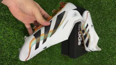 Adidas Predator 25 Elite Laceless FG Firm Ground Soccer Cleats - White/Black/Gold