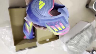 Adidas F50 Elite Laceless FG Firm Ground Soccer Cleats - Blue/Yellow/Pink