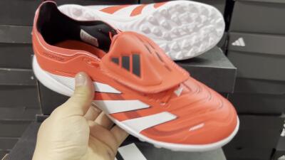 Adidas Predator 25 Elite Foldover Tongue TF Artificial Turf Soccer Shoes - Red/White/Black