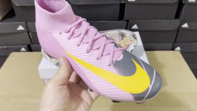 Nike Air Zoom Mercurial Superfly 10 Elite FG Firm Ground Soccer Cleats - Pink/Black/Yellow