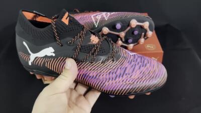 Puma Future 8 Ultimate FG Firm Ground Soccer Cleats - Black/Purple/Orange