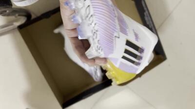 Adidas F50 Elite Laceless FG Firm Ground Soccer Cleats - White/Purple/Gold