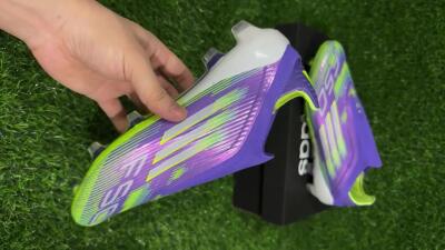 Adidas F50 Elite Laceless FG Firm Ground Soccer Cleats - Purple/Yellow/White