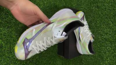 Mizuno Morelia Alpha Beta TF Artificial Turf Soccer Shoes - Yellow/Red/Blue