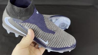 Nike Phantom 6 Elite High FG Firm Ground Soccer Cleats - Silver/White/Black