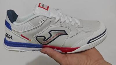 Joma Top Flex IC Indoor & Futsal Soccer Shoes - White/Red/Blue