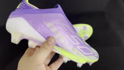 Adidas F50+ Lightstrike Pro Laceless FG Firm Ground Soccer Cleats - Purple/Yellow/White