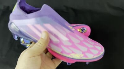 Adidas F50+ Lightstrike Pro Laceless FG Firm Ground Soccer Cleats - Pink/Yellow/Purple