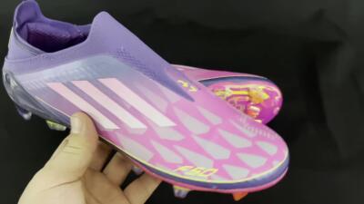 Adidas F50+ Elite Laceless FG Firm Ground Soccer Cleats - Pink/Yellow/Purple