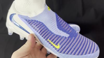 Nike Phantom 6 High Elite AG Artificial Grass Soccer Cleats - Blue/White/Black