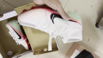 Nike Air Zoom Mercurial Superfly 10 Elite FG Firm Ground Soccer Cleats - White/Coral Orange/Light Blue