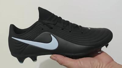Nike Tiempo Legend 11 Elite FG Firm Ground Soccer Cleats - Black/Sky Blue/Charcoal Grey