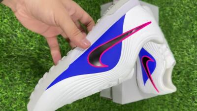 Nike Tiempo Legend 11 Elite TF Artificial Turf Soccer Shoes - White/Electric Blue/Fuchsia Pink
