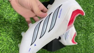 Adidas Predator 26 Elite Laceless FG Firm Ground Soccer Cleats - White/Iridium Silver/Black