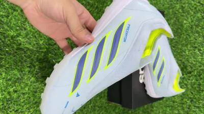 Adidas Predator 26 Elite Laceless TF Artificial Turf Soccer Shoes - Blue/Sky Blue/Lime Green