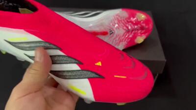 Adidas Predator 26 Elite Laceless FG Firm Ground Soccer Cleats - Pink/Electric Pink/White