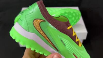 Nike Phantom 6 Elite Low FG Firm Ground Soccer Cleats - Green/Bright Green/Copper Brown