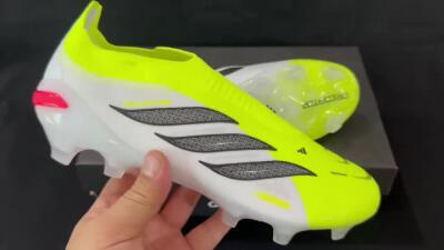 Adidas Predator 26 Elite Laceless FG Firm Ground Soccer Cleats - Yellow/Neon Green/White