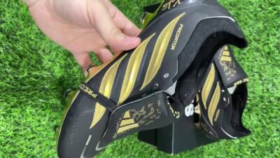 Adidas Predator 26 Elite Fold-Over Tongue FG Firm Ground Soccer Cleats - Black/Gold Metallic/Black Panther