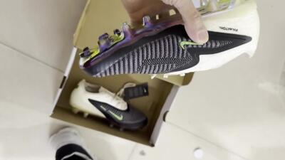 Nike Phantom 6 Elite Low FG Firm Ground Soccer Cleats - Black/Gleaming Green/Champagne White