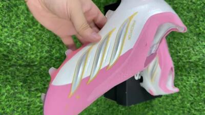Adidas Predator 26 Elite Laceless FG Firm Ground Soccer Cleats - Pink/Berry Pink/Metallic Silver