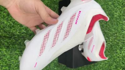 Adidas Predator 26 Elite Laceless FG Firm Ground Soccer Cleats - White/Cloud White/Solar Red