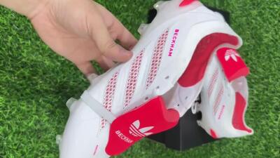 Adidas Predator 26 Elite Fold-Over Tongue FG Firm Ground Soccer Cleats - White/Cloud White/Solar Red