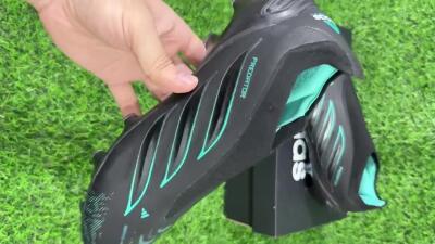 Adidas Predator 26 Elite Laceless FG Firm Ground Soccer Cleats - Black/Core Black/Lucid Cyan