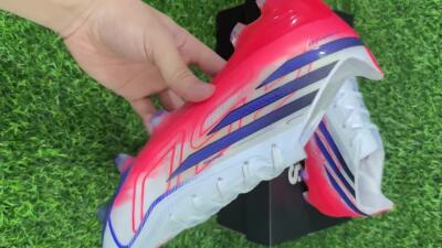 Adidas F50 Hyperfast Elite FG Firm Ground Soccer Cleats - White/Solar Red/Lucid Blue