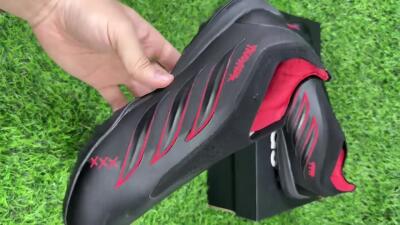 Adidas Predator 26 Elite Laceless TF Artificial Turf Soccer Shoes - Black/Core Black/Solar Red