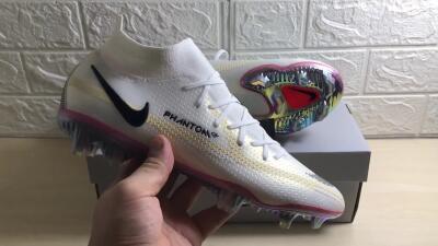 Nike Phantom GT 2 Elite DF FG Firm Ground Soccer Cleats - White/Yellow/Black