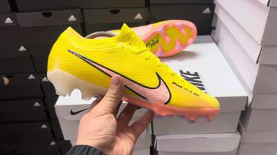 Nike Air Zoom Mercurial Vapor 15 Elite FG Firm Ground Soccer Cleats - Yellow/Pink