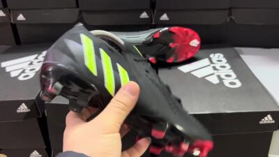 Adidas Predator Edge Geometric.1 Low FG Firm Ground Soccer Cleats - Black/Yellow/Red