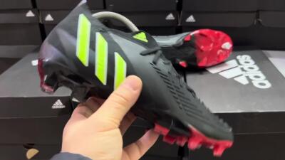 Adidas Predator Edge Geometric.1 FG Firm Ground Soccer Cleats - Black/Yellow/Red
