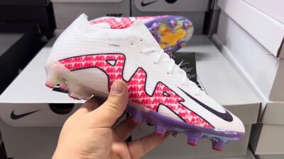 Nike Air Zoom Mercurial Vapor 15 Elite AG Artificial Grass Soccer Cleats - White/Pink