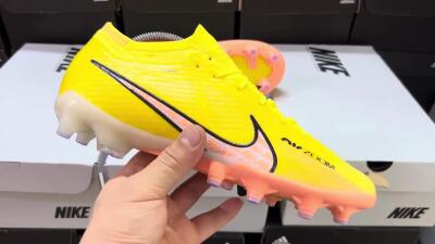 Nike Air Zoom Mercurial Vapor 15 Elite AG Artificial Grass Soccer Cleats - Yellow/Pink
