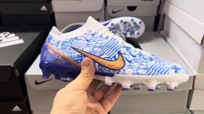 Nike Air Zoom Mercurial Vapor 15 Elite AG Artificial Grass Soccer Cleats - Blue/White