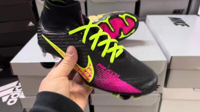Nike Air Zoom Mercurial Superfly 9 Elite FG Firm Ground Soccer Cleats - Black/Yellow/Pink