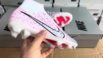 Nike Air Zoom Mercurial Superfly 9 Elite FG Firm Ground Soccer Cleats - White/Pink/Black