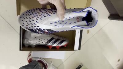 Adidas Predator Freak+ FG Firm Ground Soccer Cleats - Silver/Black/Blue/Red