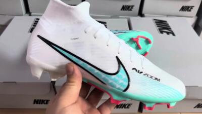 Nike Air Zoom Mercurial Superfly 9 Elite FG Firm Ground Soccer Cleats - White/Blue/Black