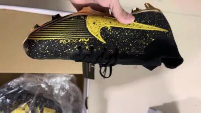 Nike Air Zoom Mercurial Superfly 9 Elite FG Firm Ground Soccer Cleats - White/Gold/Silver