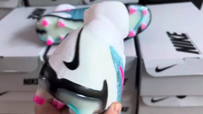 Nike Phantom GX Elite DF FG Firm Ground Soccer Cleats - Blue/White/Pink